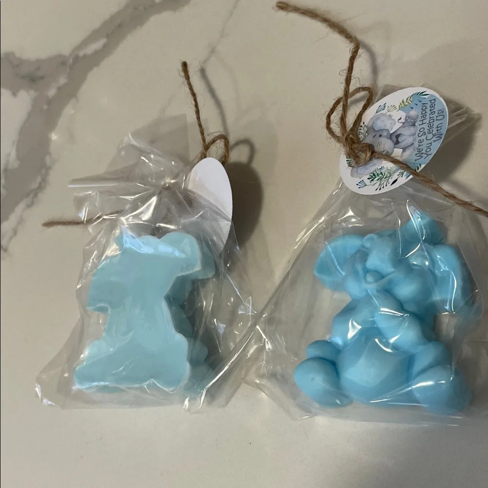 Blue Elephant Soap Baby Shower Favor “ We’re so happy you celebrated with us!”